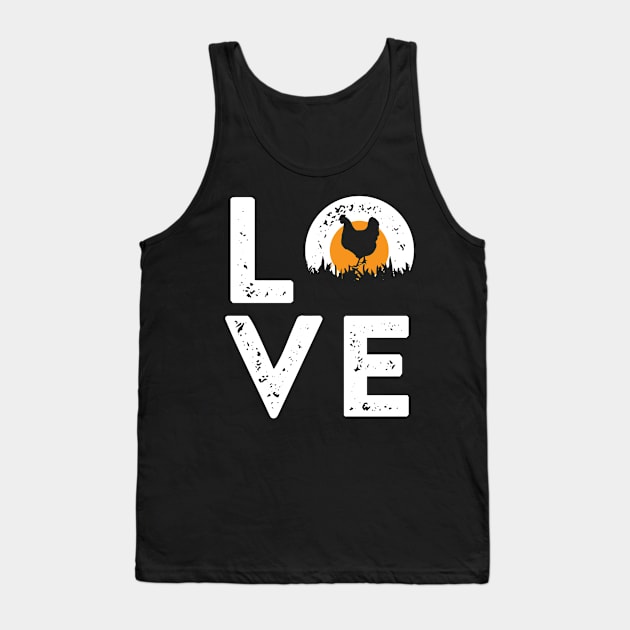 Cute Country Chicken, Farmer Gift, Love Chicken Design design Tank Top by Blue Zebra